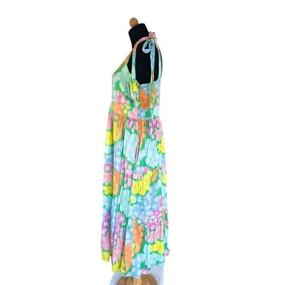 EMILY MCCARTHY Bow Midi Dress Spring floral size Medium MSRP $268 - Picture 5 of 11